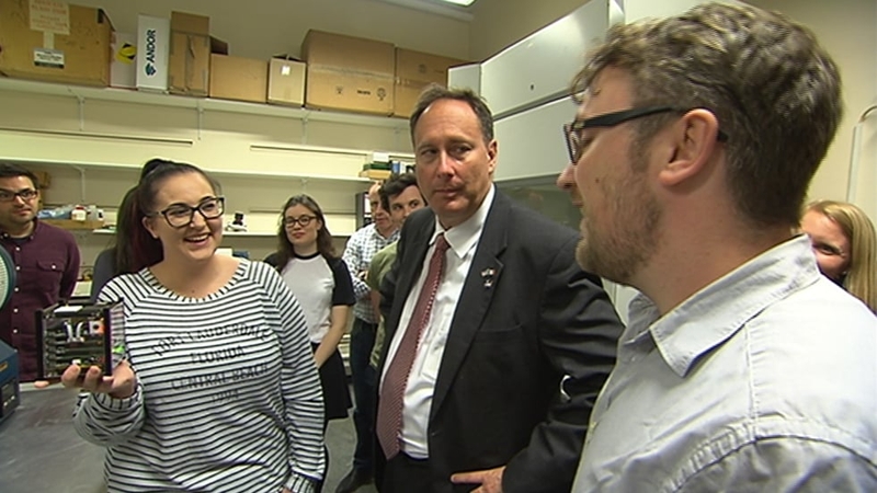 Nasa Acting Administrator Robert Lightfoot meeting the team building Ireland's first satellite, EIRSAT-1, recently