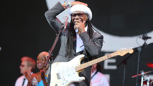 An emotional Nile Rodgers told the audience at Glastonbury that he is cancer free