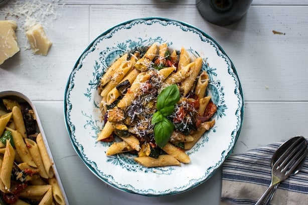 One Tray Roast Vegetable Pasta