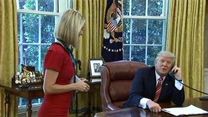 Caitríona meets President Trump  Picture: Twitter/@markknoller