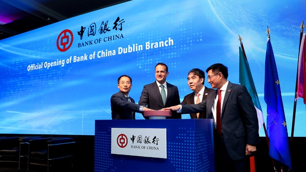 Taoiseach Leo Varadkar attended the official opening of Bank of China's Dublin branch today