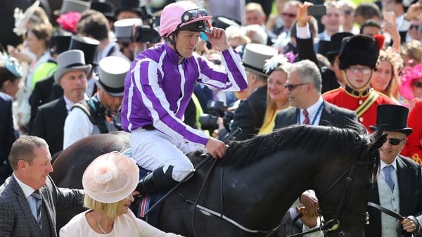 Padraig Beggy aboard Wings Of Eagles after his Investec Derby win at Epsom