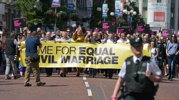The ban on same-sex marriage is one of the disputes at the heart of the power-sharing impasse in Belfast