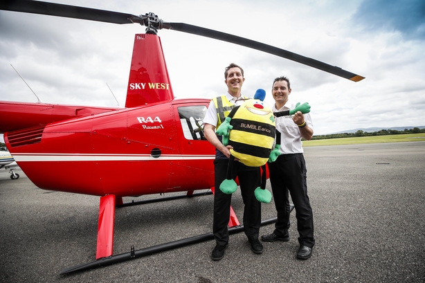 Pilot Ryan and paramedic John before the first BUMBLEair flight. Pic: Conor McCabe