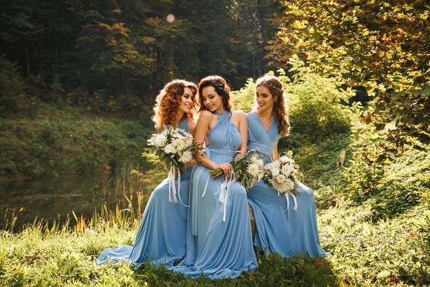 Three beautiful bridesmaids