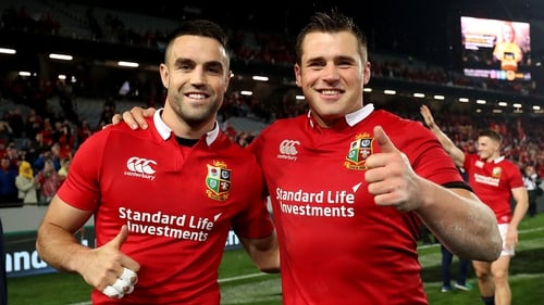 Conor Murray and CJ Stander after today's 15-15 draw with New Zealand.