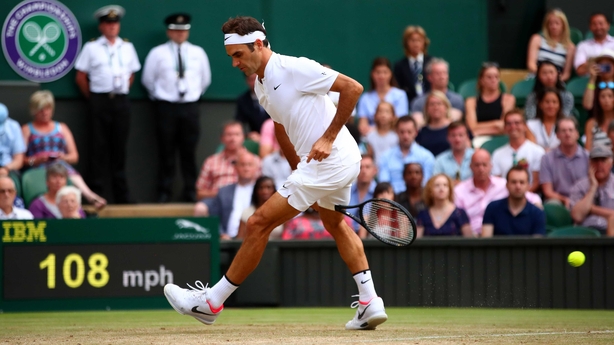 federer hits a hotdog shot through his legs