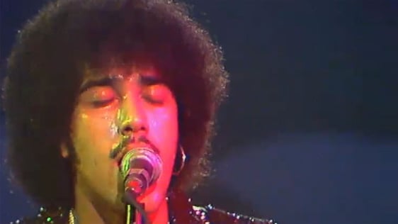 Phil Lynott at the National Stadium in Dublin in 1976