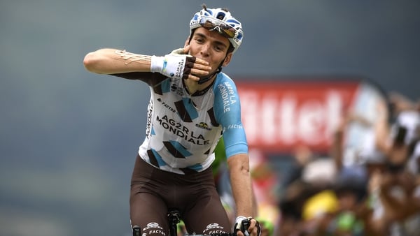 Romain Bardet took victory at the top of the climb to Peyragudes