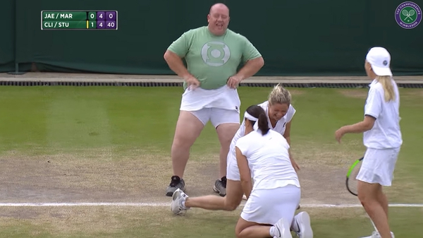 Chris Quinn, captain of Greystones Tennis Club, was called onto court at Wimbledon by Kim Clijsters