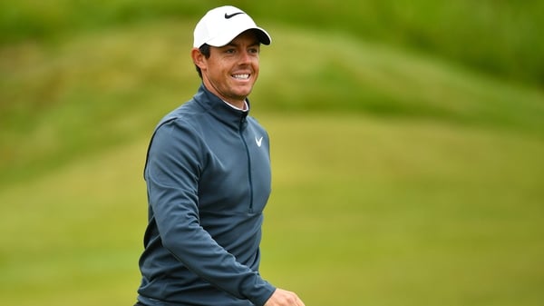 A smiling Rory McIlroy during his successful second round