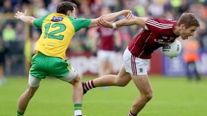Gary O'Donnell (R) in action against Donegal