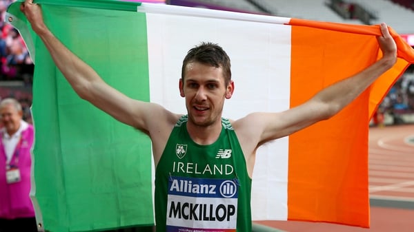Michael McKillop celebrates the ninth World gold of his career