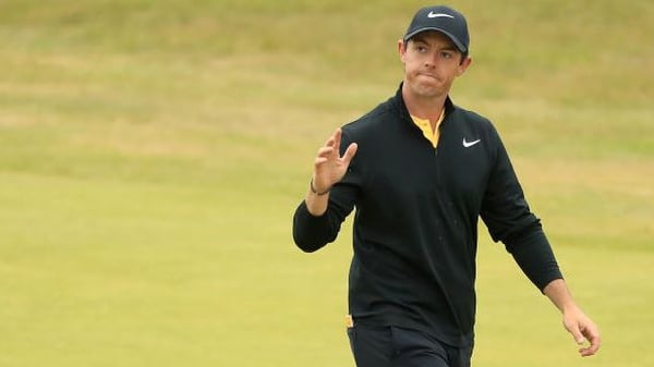 Rory McIlroy salutes the crowd after his final round