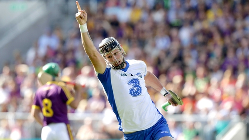 Waterford's Maurice Shanahan celebrates scoring a point