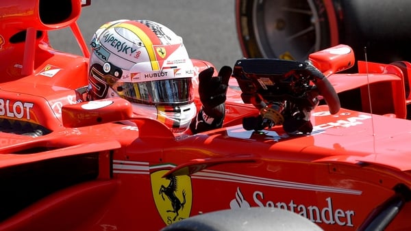 Sebastian Vettel starts on pole position in the Singapore Grand Prix