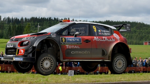 Craig Breen and Scott Martin compete in their Citroen Total Abu Dhabi WRT Citroen C3 WRC during Day Two of the WRC Finland