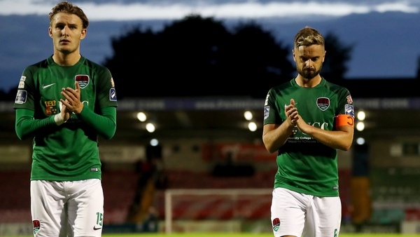 Kieran Sadlier and Greg Bolger dejected after the defeat to Bohs