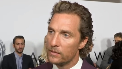 Matthew McConaughey on the red carpet in New York - "We lost one of the great ones. Great writer, great mind" Screen grab: Associated Press
