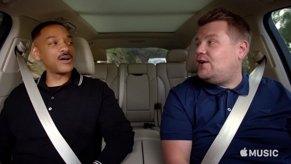 Will Smith takes a ride with James Corden