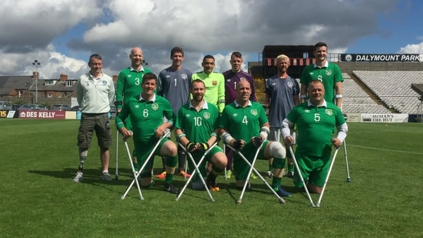 Stefan with the Irish Amputee football team