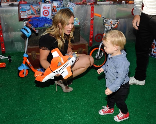 Hilary Duff and son Luca Cruz Comrie at the world-premiere of 'Disney's Planes'