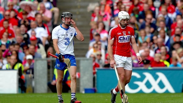Waterford's Conor Gleeson and Patrick Horgan of Cork see red at Croke Park