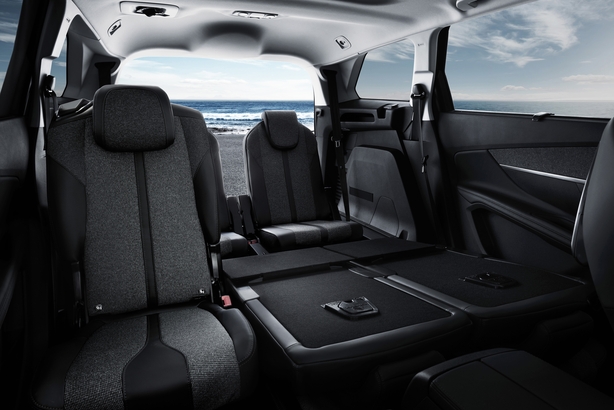 The rear interior of the new Peugeot 5008 is a good example of practical use of space and ease of use.