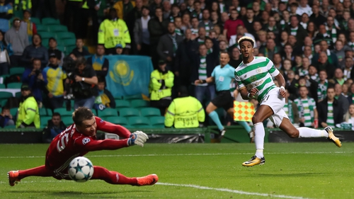 Scott Sinclair slots home his second goal in the 5-0 win over Astana