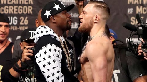 Floyd Mayweather and Conor McGregor (R) will meet in the ring this weekend