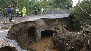 A collapsed road at Quigley's Point following last week's heavy rain which left widespread damage on the Inishowen Peninsula