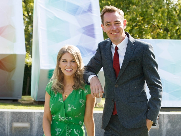Ryan Tubridy with actress Amy Huberman at the RTÉ Autumn launch