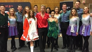 Jenny Greene with the cast of Riverdance