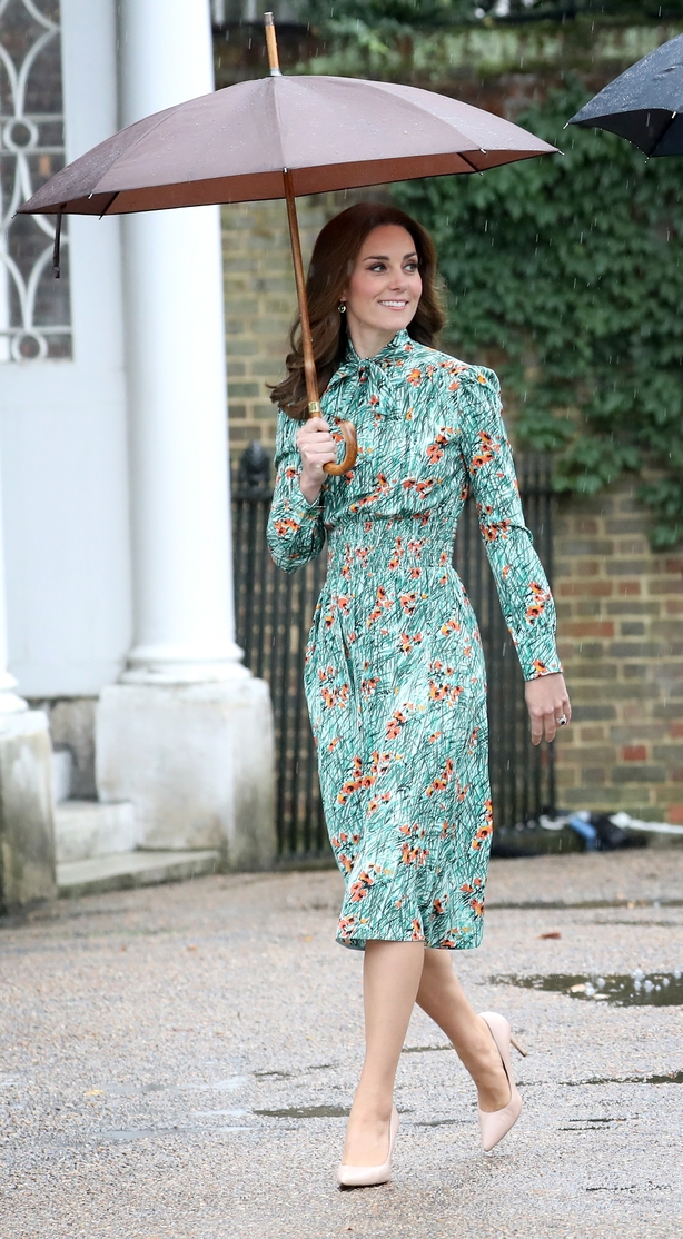 Kate Middleton Glows in a Sheer Blue Dress at Palace Garden Party