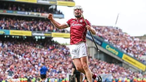 Galway's talisman Joe Canning celebrates at the final whistle of the All-Ireland final.
