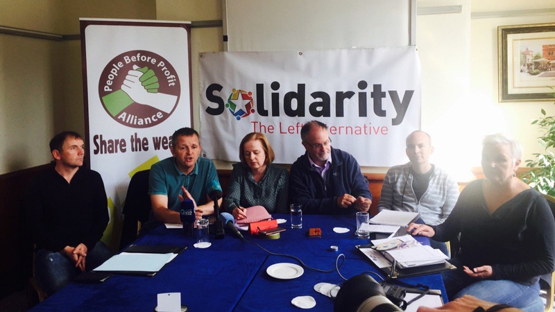 Solidarity/PBP's six TDs speaking at a meeting in Dublin