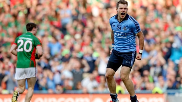 Kevin McManamon celebrates at full-time of the 2015 All-Ireland semi-final replay