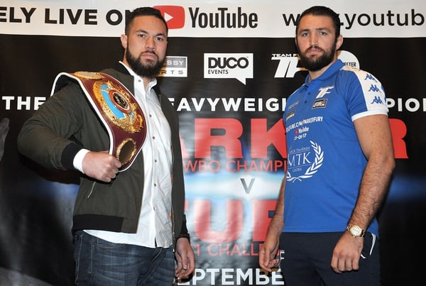 WBO champion Joseph Parker (L) and Hughie Fury face off in Manchester on Saturday