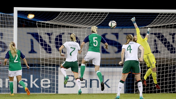 Megan Campbell scores Ireland's second goal