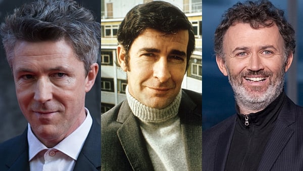 Aidan Gillen (left) will portray Dave Allen (centre) with Tommy Tiernan playing Allen's father, Cully