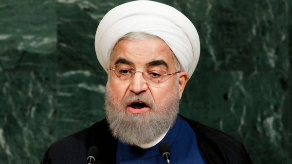 Iranian President Hassan Rouhani was speaking today at the United Nations General Assembly