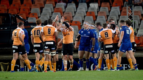 Cheetahs celebrating a try against Leinster