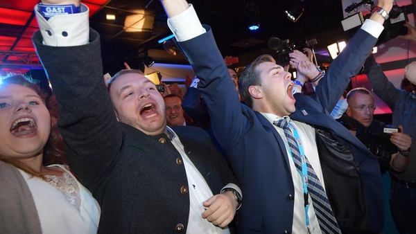 AfD supporters celebrate their electoral success. Photo: EPA/Thorsten Wagner