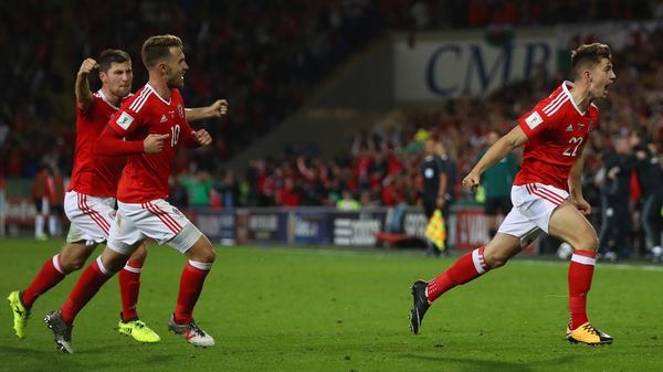 Woodburn celebrates scoring for Wales