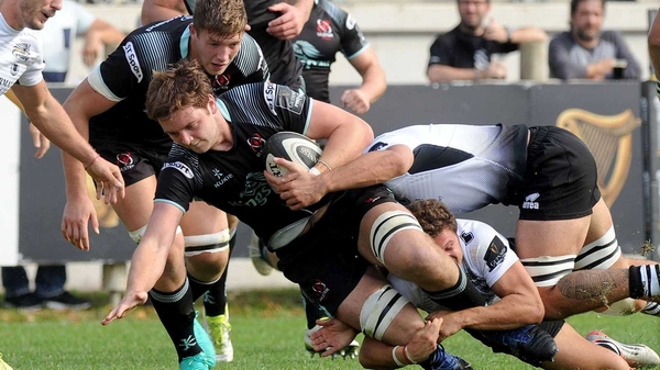 Ulster's Iain Henderson is chopped down