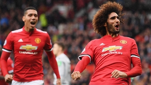 Marouane Fellaini (R) was on song at Old Trafford