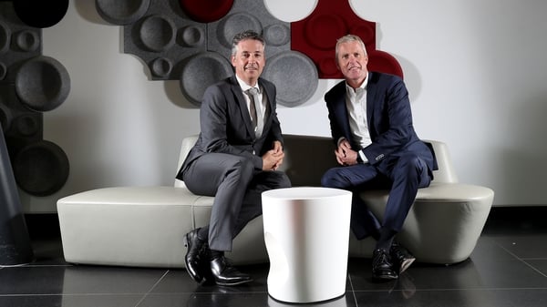 Managing director of BT Ireland Shay Walsh (l) and JD Buckley, Managing Director of Sky Ireland