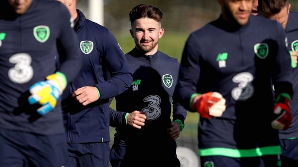 Sean Maguire in Ireland training on Monday