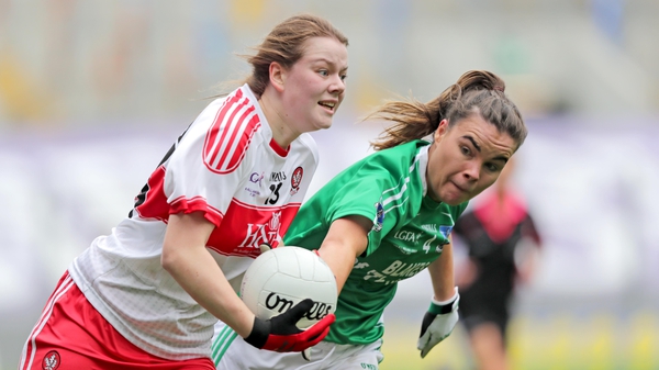 Derry's Annie Crozier with Naomi McManus of Fermanagh