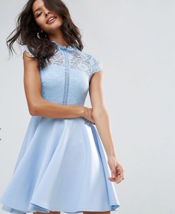 Asos high neck mini skater dress